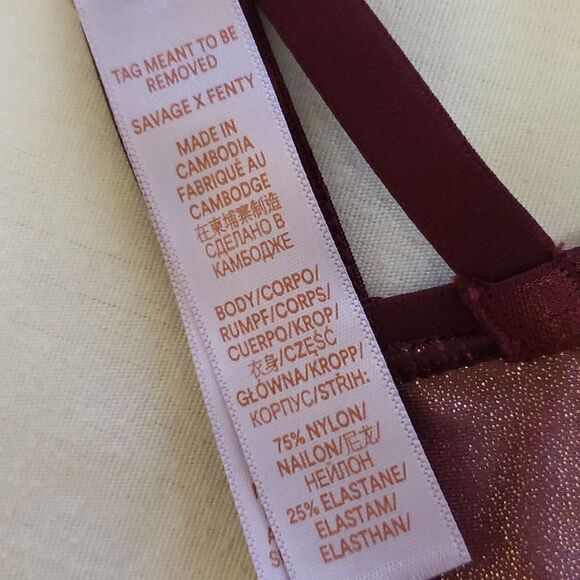 SAVAGE X FENTY Lingerie Intimates by Rihanna Sparkle Pink Padded Underwire Bra - Picture 8 of 8